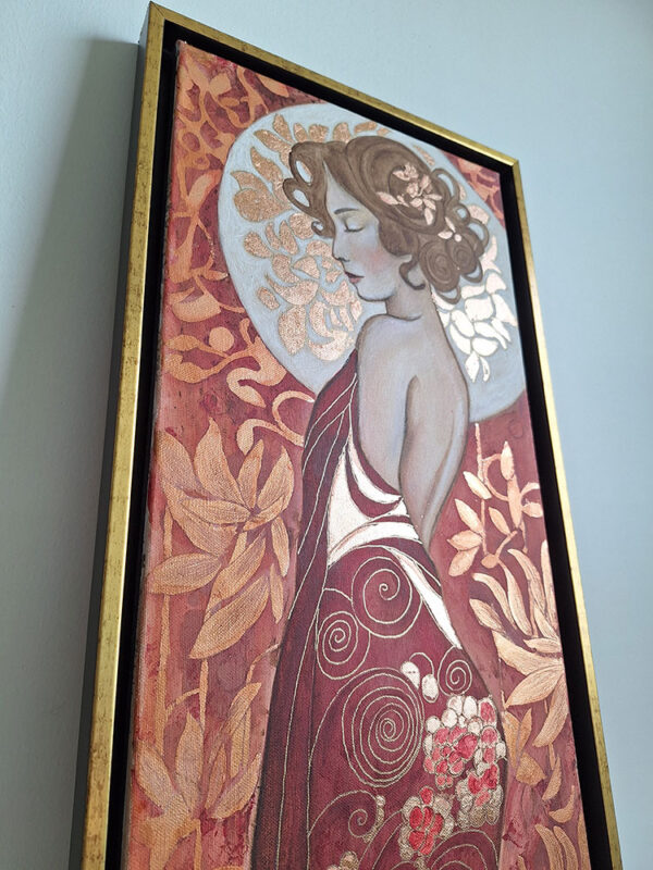 Feeling the beauty  - framed women portrait on canvas - 12x24 in | 30x60 cm